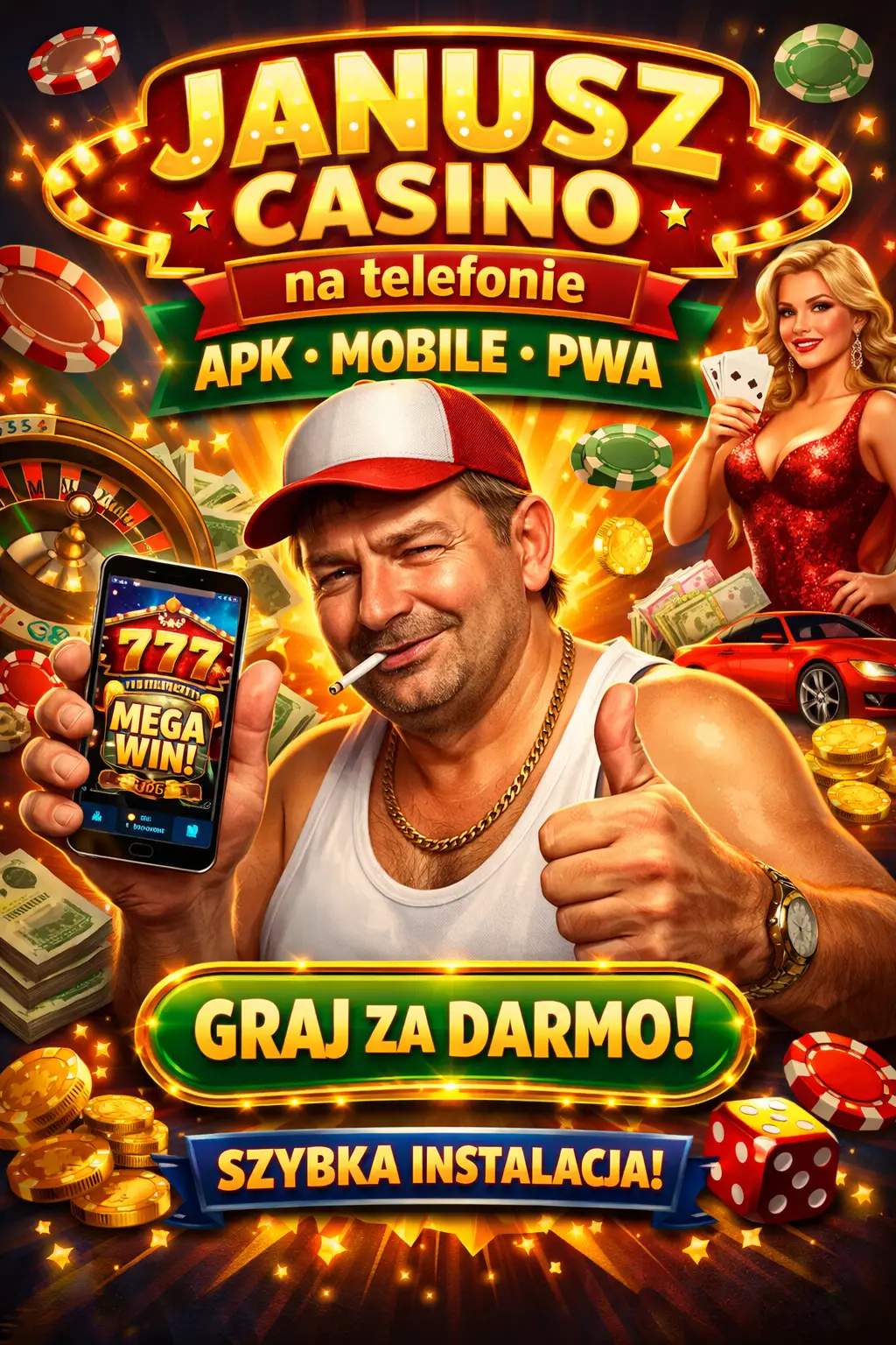 Janusz Casino na telefonie - APK, mobile i PWA